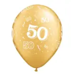Latexballon mit Motiv 50 – Gold