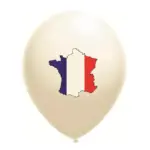 Latexballon mit Motiv Frankreich – Creme