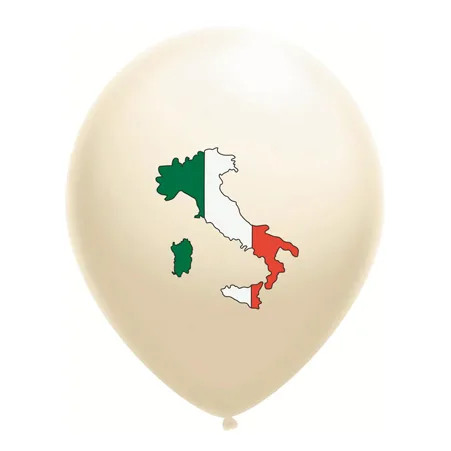 Cremefarbener Latexballon mit Italienmotiv