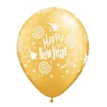 Latexballon mit Motiv Happy New Year – Gold