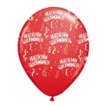 Latexballon mit Motiv Herzlichen Glückwunsch – Rot & Weiß