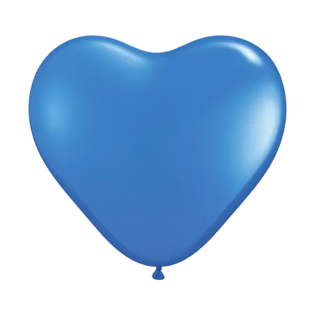 Mittelblauer Latexballon in Herzform