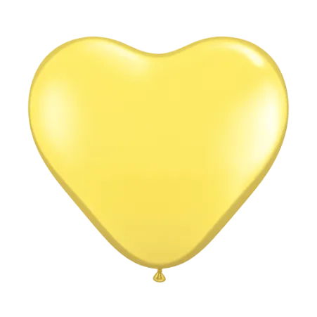 Gelber Latexballon in Herzform
