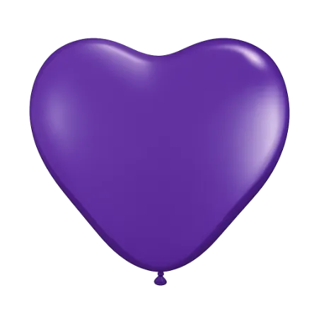 Lila Latexballon in Herzform