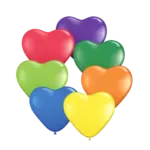 Latexballon Herzform – Bunter Farbmix