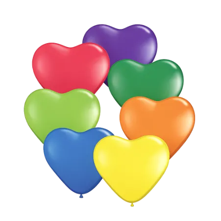 Bunte Latexballons in Herzform im Mix
