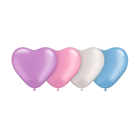 Pastellfarbene Latexballons in Herzform im Mix