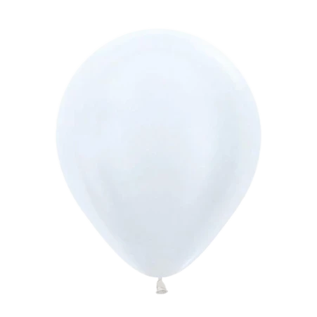 Latexballon in Tropfenform in Metallic WeiĂź