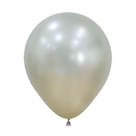 Latexballon in Tropfenform in Creme Metallic