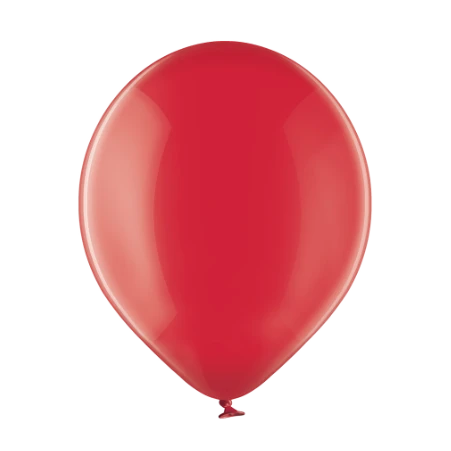 Kristallroter transparenter Latexballon in klassischer Tropfenform