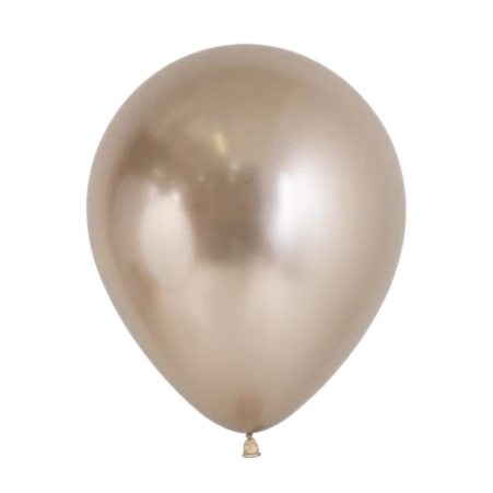 Champagnerfarbener Latexballon in Tropfenform mit Spiegelglanz