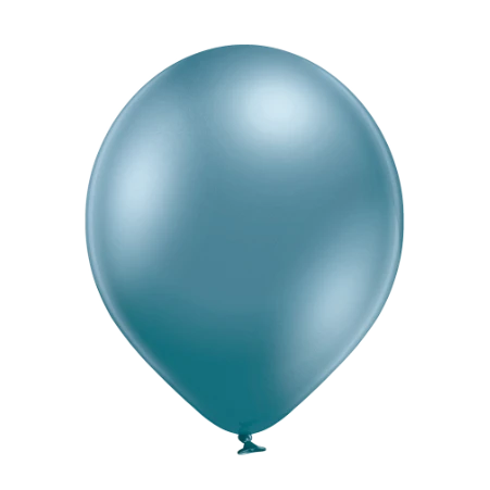 Blauer Latexballon in Tropfenform mit Spiegelglanz