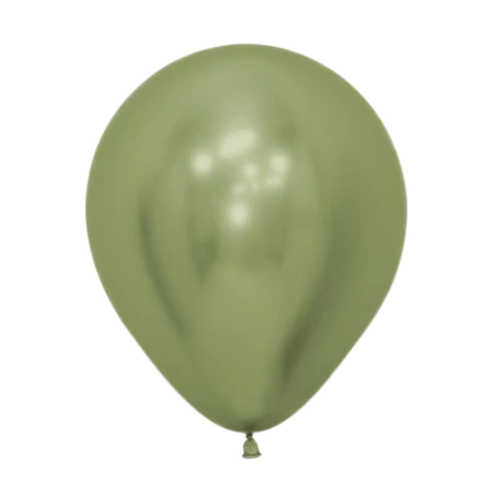 Limettengrüner Latexballon in Tropfenform mit starkem Spiegelglanz