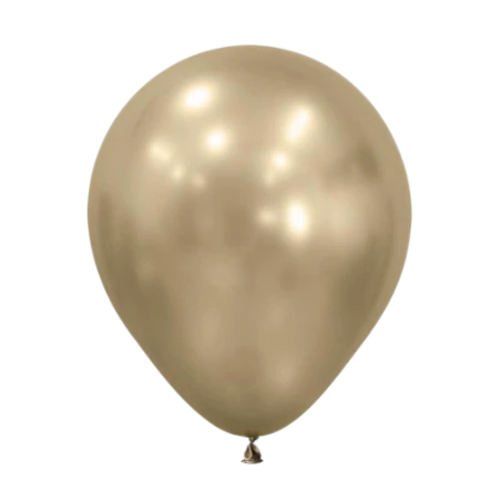 Latexballon in Tropfenform in Metallic Goldstaub