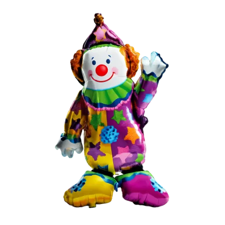 Airwalker-Folienballon in Form eines bunten Clowns