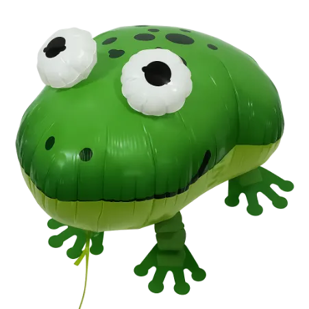 Airwalker-Folienballon in Form eines grünen Frosches