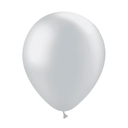 Silberner Latexballon in klassischer Tropfenform