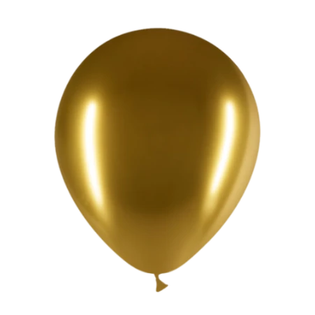 Latexballon in klassischer Tropfenform in Brillantgold