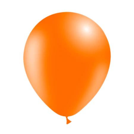 Mandarinenfarbener Latexballon in klassischer Tropfenform