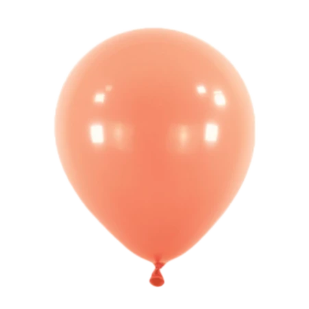 Hell korallfarbener Latexballon in klassischer Tropfenform