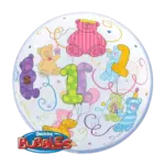 Bubbles Ballon – 1 Geburtstag Bärchen | Transparent