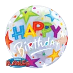 Bubbles Ballon – Happy Birthday Sterne | Transparent