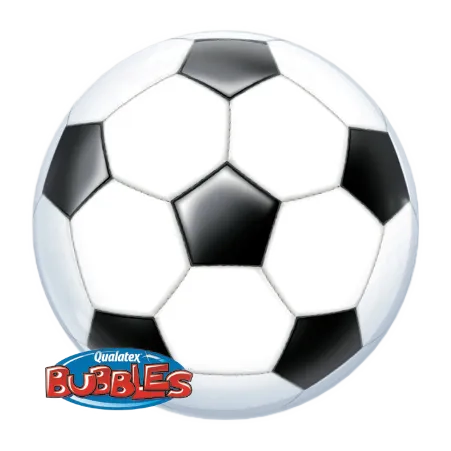Runder Bubbles Ballon mit schwarz-weißem Fußballmuster