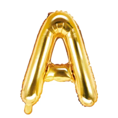 Goldener Folienballon in Form des Buchstabens A