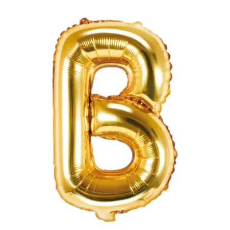 Goldener Folienballon in Form des Buchstabens B