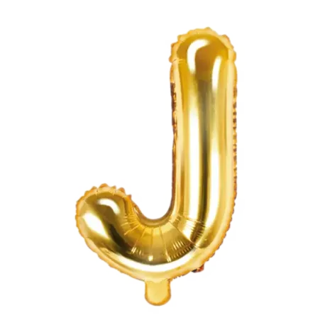 Goldener Folienballon in Form des Buchstabens J