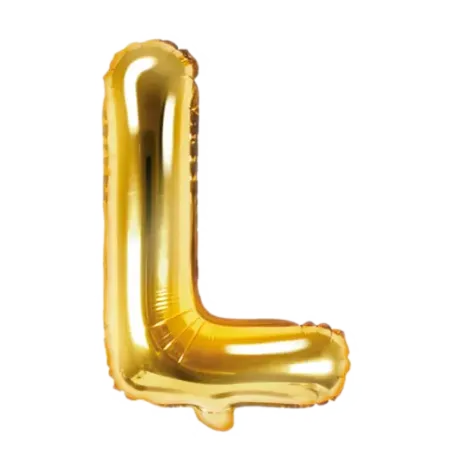 Goldener Folienballon in Form des Buchstabens L
