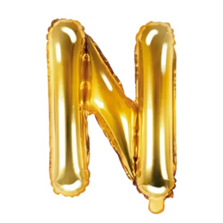Goldener Folienballon in Form des Buchstabens N