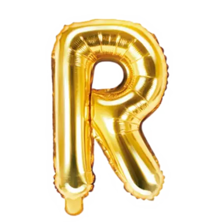 Goldener Folienballon in Form des Buchstabens R