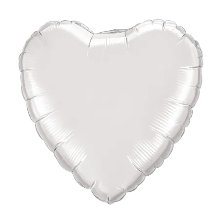 Weißer Folienballon in Herzform