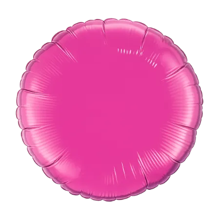 Pink-magentafarbener runder Folienballon ohne Aufdruck