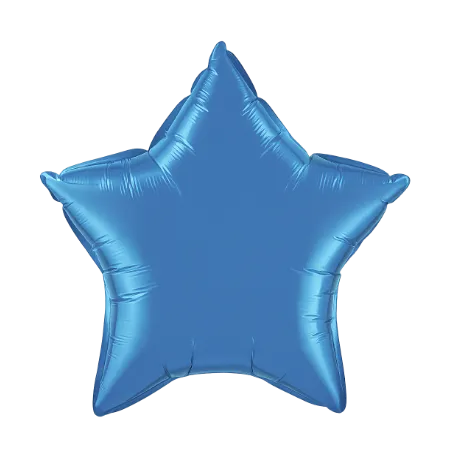 Blauer Folienballon in Sternform