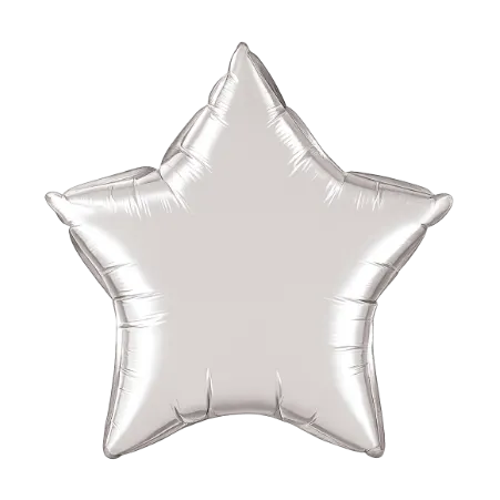 Silberner Folienballon in Sternform