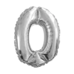 Folienballon Zahl – 0 | Silber