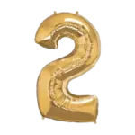 Folienballon Zahl – 2 | Gold