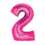Folienballon Zahl – 2 | Pink