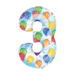 Folienballon Zahl – 3 | Bunt