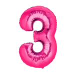 Folienballon Zahl – 3 | Pink