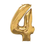 Folienballon Zahl – 4 | Gold