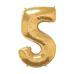 Folienballon Zahl – 5 | Gold