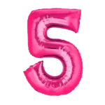Folienballon Zahl – 5 | Pink