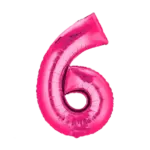 Folienballon Zahl – 6 | Pink