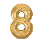 Folienballon Zahl – 8 | Gold
