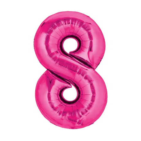 Pinker Folienballon in Form der Zahl 8