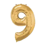 Folienballon Zahl – 9 | Gold