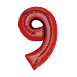 Folienballon Zahl – 9 | Rot